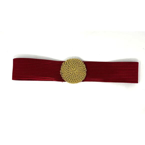 Ceinture Vintage LORD & TAYLOR Noir Et Or Perles Motifs Géométriques Taille S/M - B45